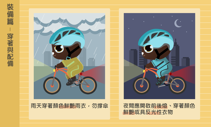 02-自行車在雨天、夜間的穿著與配備